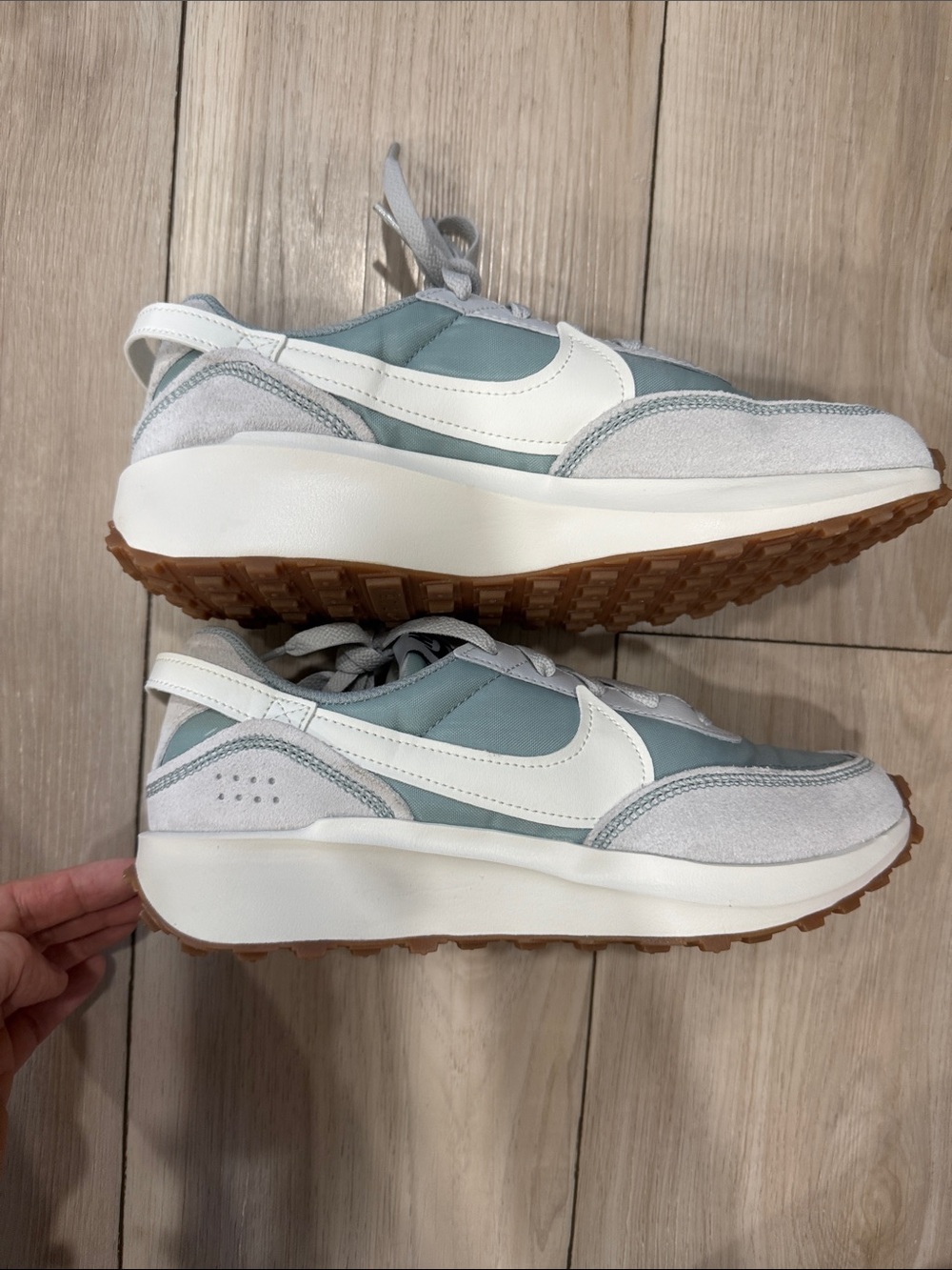 Nike Light Blue, White & Gum Retro Runner Sneakers